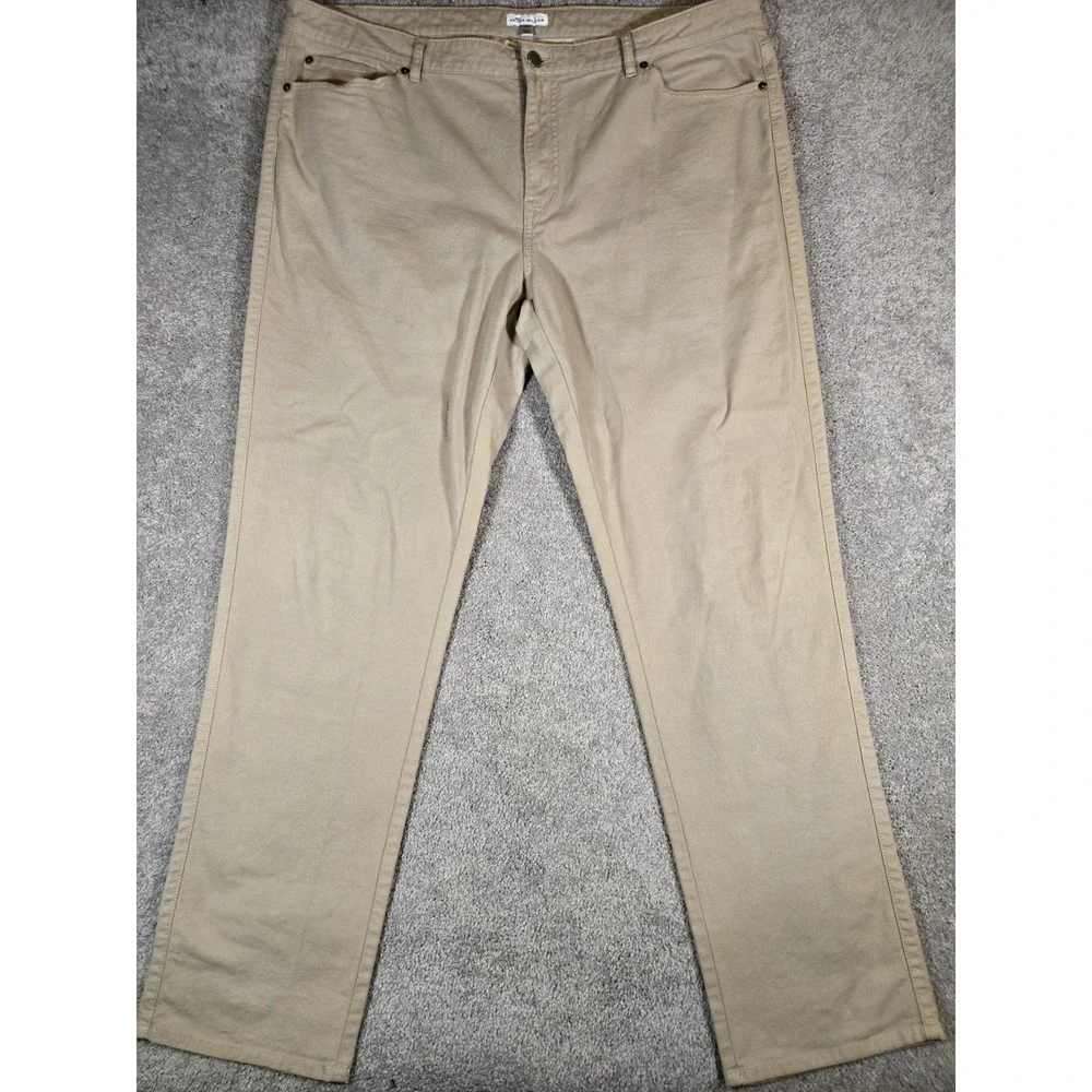 Peter Millar Mens Crown Vintage Canvas 5 Pocket Chino Pants 42 Khaki Stretch